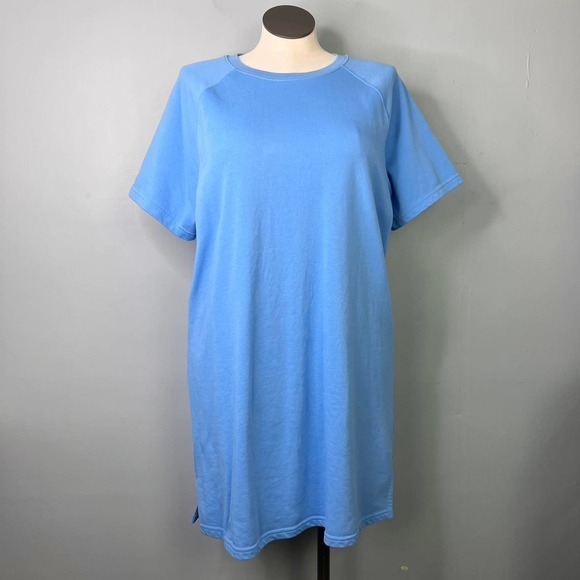 FABLETICS Terry Short Sleeve Mini Dress in Island Escape Blue Women's Size XXL - Picture 15 of 15